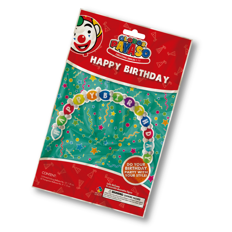 Globos Payaso Happy Birthday Kit Balloon