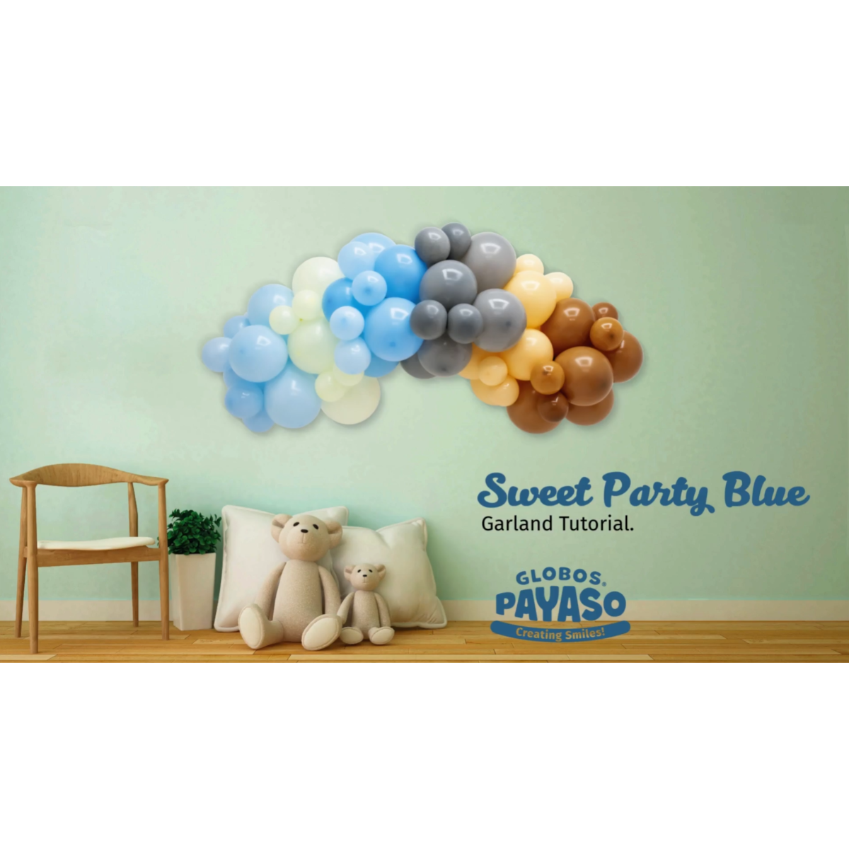 Globos Payaso Garland Sweet Party Blue Kit Balloon