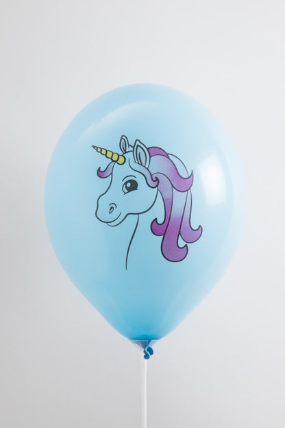 Globos Payaso 12" Unicorn Assorted (8 Per Bag) Balloon