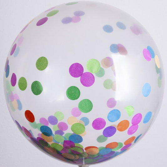 Globos Payaso / Unique 24" Transparent Confettis Multicolor (3 Per Bag) Balloons