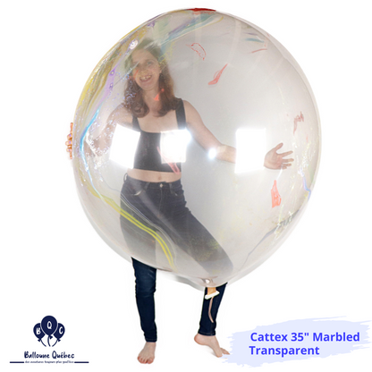 Cattex 35" Flat Marbled Transparent Balloon