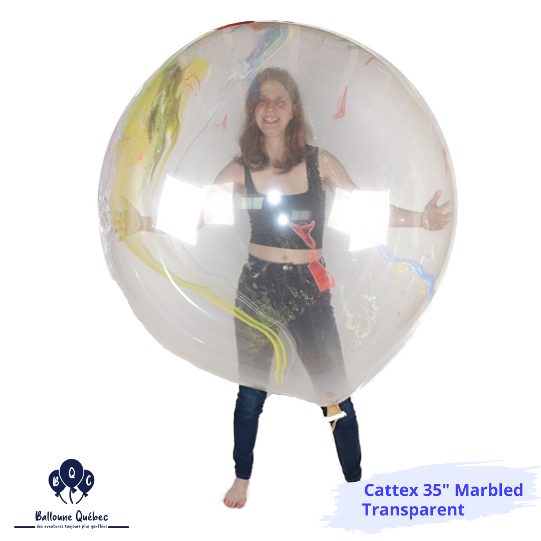 Cattex 35" Flat Marbled Transparent Balloon