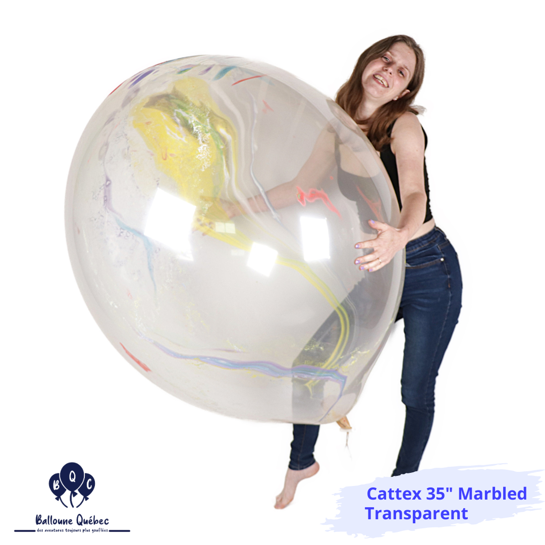 Cattex 35" Flat Marbled Transparent Balloon