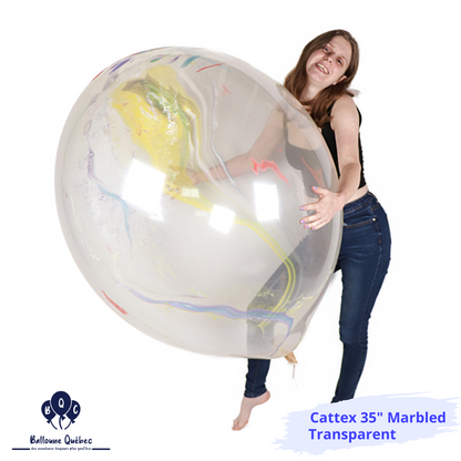 Cattex 35" Flat Marbled Transparent Balloon