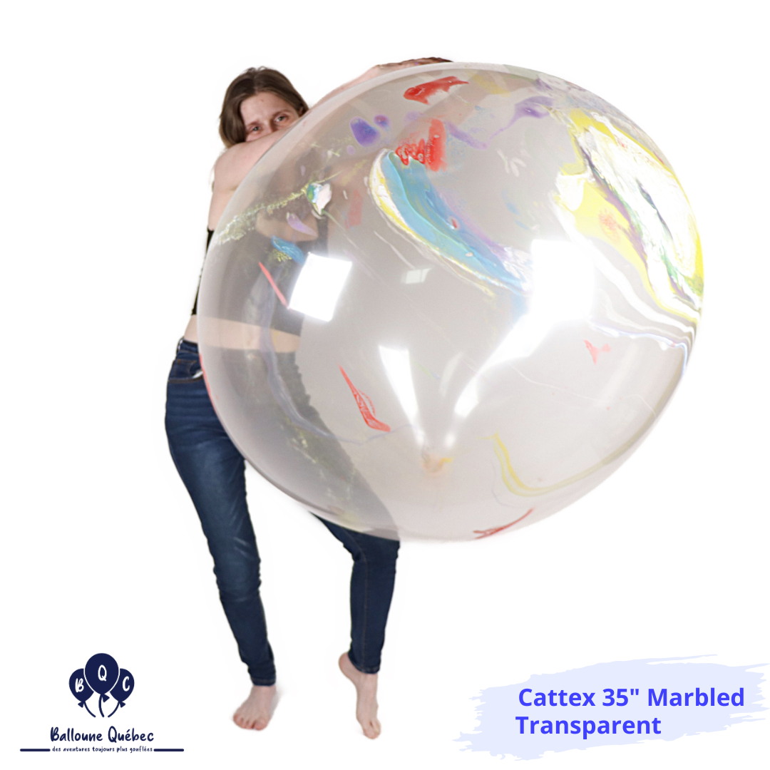 Cattex 35" Flat Marbled Transparent Balloon