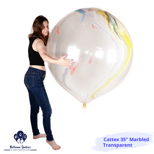 Cattex 35" Flat Marbled Transparent Balloon
