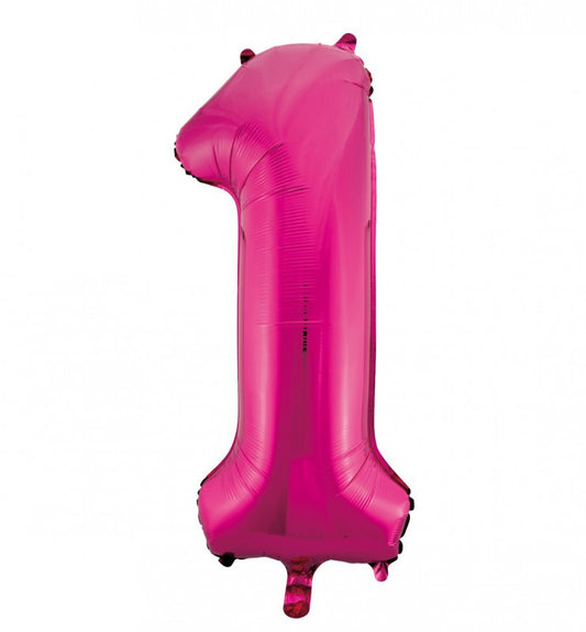 Globos Number 1 Pink 16" Foil Aluminium Balloon