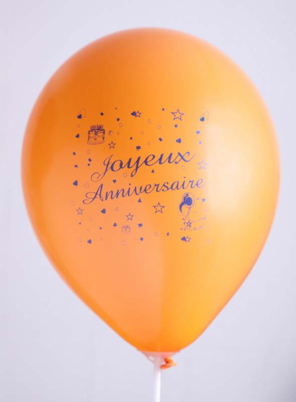 Globos Payaso 10" Joyeux Anniveraire Assorted (10 Per Bag) Balloon