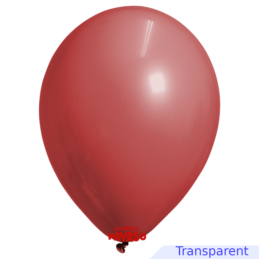 Globos Payaso / Unique 5" Rouge Cerise Translucide Décorateur Ballon