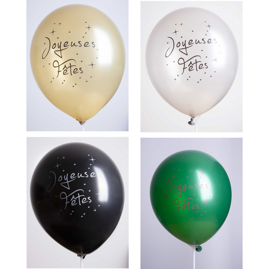 Globos Payaso 12" Joyeuses Fêtes Assorted Metal Balloon