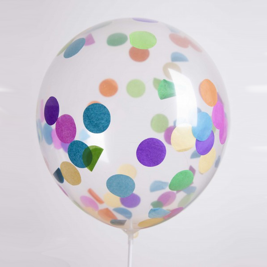 Globos Payaso / Unique 12" Transparent Multocolors (6 Per Bag) Balloons