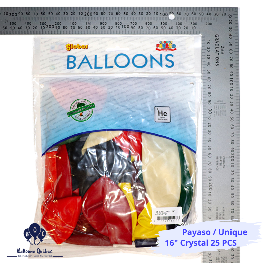 Payaso / Unique 16" Translucide 25 PCS Ballons