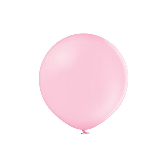 Belbal 24" Pink Pastel 1 PCS Per Bag Balloons + 1 Closing Clip