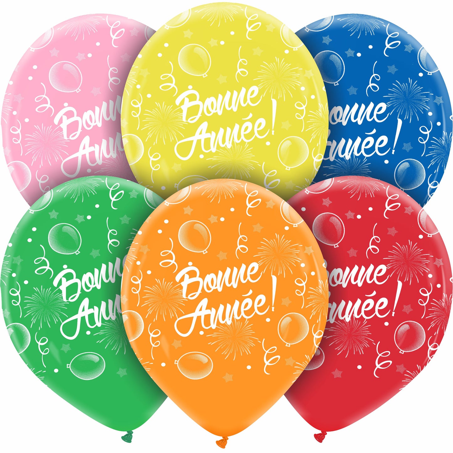 Cattex 12" Bonne Année Parti Premium 20 ballons PCS