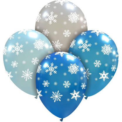 Cattex 12" Icy Snowflakes 20 PCS Balloons