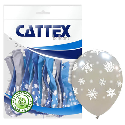 Cattex 12" Icy Snowflakes 20 PCS Balloons