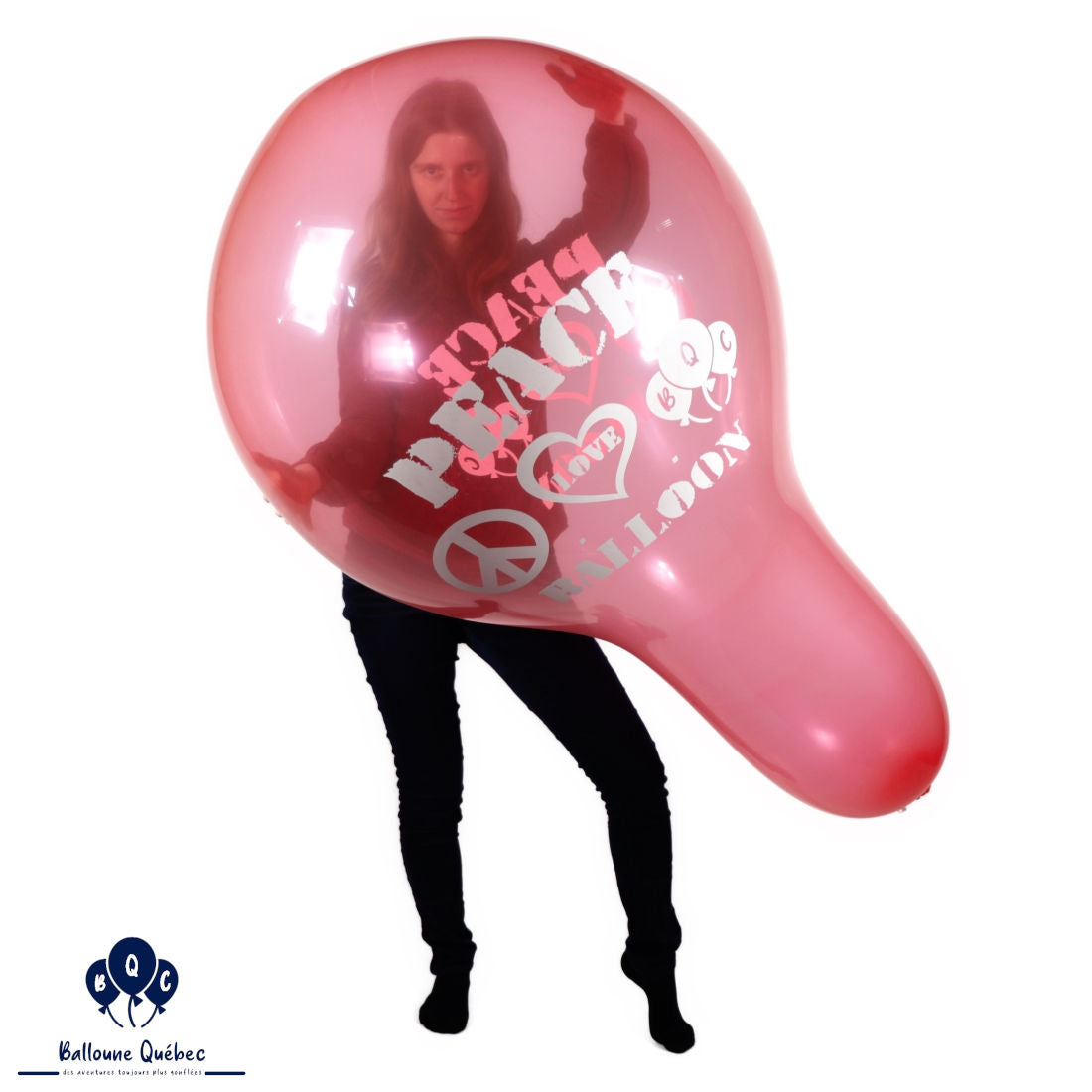 Cattex 32" Longneck Crystal Peace Love Balloon